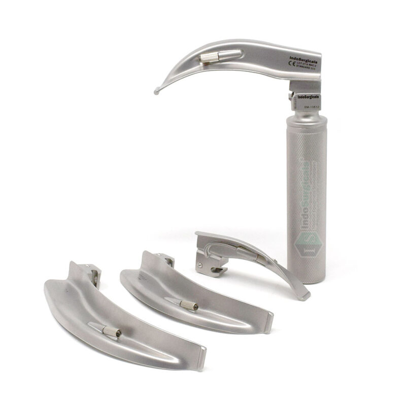 Deluxe Quality Laryngoscope Set Macintosh Type with LED Bulb